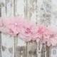 Blush Flower Sash, Pink Flower Girl Sash, Pink Bridal Belt, Blush Maternity Sash, Maternity Sash Girl, Pink Flower Sash, Pastel Pink Sash