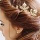 Gold leaf and rhinestone bridal hair pins - Style Soulmates no. 1987