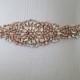 SALE - Rose Gold Wedding Belt, Rose Gold Bridal Belt, Rose Gold Sash Belt, Crystal Rhinestone, Style 113