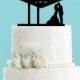Custom Famous Las Vegas Sign and Couple Kissing Acrylic Wedding Cake Topper