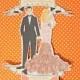 Wedding cake topper-Bride and Groom Modern Vintage