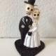 Black Till Death Do Us Part Dia De Los Muertos Cake Topper - Halloween, Wedding, Engagment Party, Day of the Dead