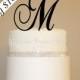Affordable 10 Dollar Monogram Wedding Cake Topper-Any Letter Initials in Black, Silver or Gold Mirror