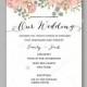 Beautiful wedding floral vector invitation sample. Card design frame template. Rose, daisy, red peony, pink and green hydrangea, camellia, carnation, pink flowers, eucalyptus leaves.