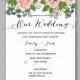 Wedding invitation with wreath of roses