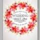 Wedding invitation or card with floral chrysanthemum