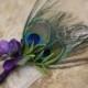 Peacock Feather Wedding Men's Boutonniere
