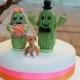Wedding custom cake topper, cactus cake topper, cacti cake topper, bride and groom cake topper, succulent cake topper, personalized wedding