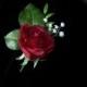 Realistic Red Rose Flowers Boutonniere Corsage