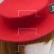 TRENDY Fashion Plain Wool Felt Mini Boater Hat Fascinator DIY - Red