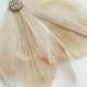Peacock Feather Hairclip in Ivory and Champagne - LEAH II - Made to Order