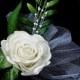 White Rose Realistic Boutonniere Corsage