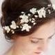 ivory flower crown, bridal headpiece, flower crown wedding, bridal hair vine, floral crown adult, wedding headpiece, bridal hair piece #40