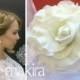 Bridal hair flower - Ivory rose, Bridal flower hair clip, Wedding hair flowers. Bridal hair clip. Hair clay flower. Bridal hair accessory