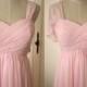 Pale Pink Sweetheart Bridesmaid Dress with Straps Knee-length/Floor Length Pink Chiffon Straps Bridesmaid Dress