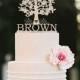 Mr & Mrs Wedding Cake Topper Tree Wedding Surname Cake Topper  Rustic Tree  Cake Topper  Personalized  Wood Cake Topper