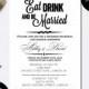 Rustic invitation Eat drink and be Married wedding 