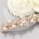 Rose gold Wedding hair accessory Rose gold bridal hair comb Rose gold Wedding hair piece Bridal hair accessory Wedding hair comb Rose gold
