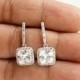 Wedding Earrings Square Bridal Earrings Small Square Drop Earrings Clear Cubic Zirconia Silver Studs Wedding Jewelry Bridal Jewelry 