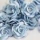 Miniature Roses Handcrafted Clay with Pearl bead, 12 pcs., Sugar Blue