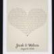 Wedding Gift Song Lyrics Personalized Wedding Gifts for Couple Unique Wedding Vows Art Song Lyrics Print Custom Heart Love Artwork Him Her