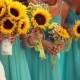 REAL TOUCH sunflower bouquet set! Wedding bouquet set, wedding bouquet package, bridal bouquet, sunflower bouquet package, yellow wedding bo