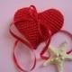 Crochet Heart, Red Heart, Wedding Heart, Cake Topper