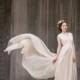 Zlata // Flowy airy wedding dress - Chiffon wedding dress - Beige wedding gown - Bohemian wedding dress - Antique wedding dress - Vintage