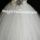 Ivory and grey silver vintage flower girl tutu dress wedding dress tulle dress birthday dress tea party dress 1T2T3T4T5T6T7T8T9T10T