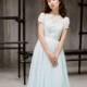 Ilaria // Blue wedding dress - lace wedding gown - romantic tulle wedding gown - short sleeve wedding dress - blue wedding gown - lace dress