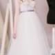 Chrissie // Wedding dress with flower print - Wedding gown - Colored wedding dress - A line tulle wedding gown - Romantic wedding dress