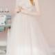 Courtney // Corset wedding dress / Wedding gown with flower embroidery / Nude wedding dress / Beige wedding gown / Colored wedding dress 
