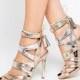 Miss KG Frenchy Metal Gold Metallic Caged Heeled Sandals At Asos.com
