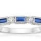18K White Gold Vintage Sapphire And Diamond Ring