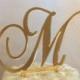 gold mirror custom  monogram cake topper for weddings, birthdays, anniversaries, vow renewal