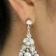 Bridal Wedding Earrings, Ivory or white Pearls, Bridal Pearl Earrings,Statement Bridal Earrings, Stud Rhinestone Earrings, Pearl,EUGENIE