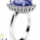 5Ct Tanzanite Diana Ring 14K White Gold Tanzanite Ring GIA Certificated Princess Diana Ring