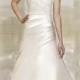 Simple A-line Sweetheart Beading Lace Ruching Sweep/Brush Train Satin Wedding Dresses - Elegant Evening Dresses