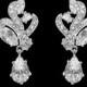 Art Deco wedding earrings 1930s 1940s Vintage style crystal swirl drop bridal earrings wedding jewellery