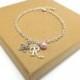 Flower Girl Gift, Flower Girl Bracelet, Flower Charm Bracelet, Personalised Initial Bracelet, Flower Girl Jewellery, Wedding Jewellery