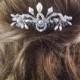 Bridal Hair Comb, FFT Original Design, Crystals Pearls Wedding Hairstyle Bride Flower Girl Veil Accessory