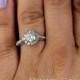 Light Champagne Diamond Engagement Ring 1.92 total carats, 18k white gold