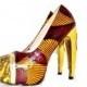 Luxury Platform Shoes African Print Platform Wedding Shoes