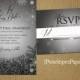 Elegant Rustic Winter Wedding Invitations, Silver, Snowflakes, Tree Branches, Shimmery, Opt RSVP Card,Customizable,Includes White Envelopes.
