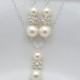 5 Ivory Pearl Jewelry Sets, Set of 5 Bridesmaid Necklaces and Earrings, Ivory Pearl Bridesmaid Sets, Pearl and Rhinestone Jewelry Sets 0238
