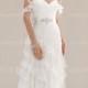 Tiered Chiffon Wedding Gown With Off-the-Shoulder Straps DE203