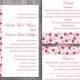 DIY Wedding Invitation Template Set Editable Word File Instant Download Red Wedding Invitation Heart Invitation Printable Pink Invitation