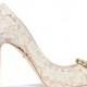 DOLCE & GABBANA CRYSTAL-EMBELLISHED CORDED LACE AND MESH PUMPS