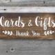 Rustic Hand Painted Wood Wedding Sign "Cards & Gifts - Thank You" - Wedding Decoration