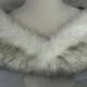 Faux Fur Shrug, Medium White/Black Husky Faux Fur Shawl, Fur Stole, Wedding Shoulder Wrap